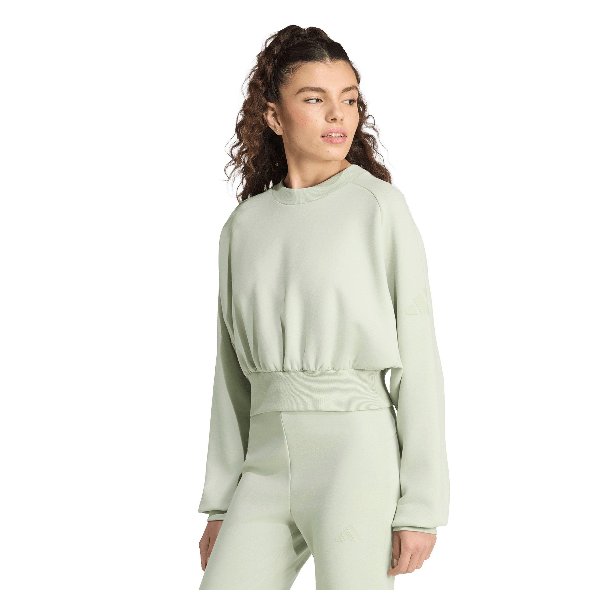 adidas Women's Soft Lux Loose Sweatshirt - Lt Green - LT GREEN